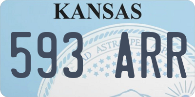 KS license plate 593ARR
