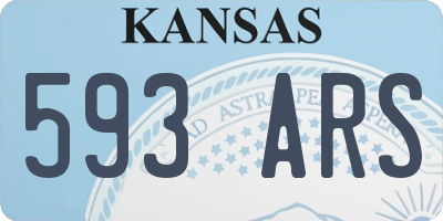 KS license plate 593ARS