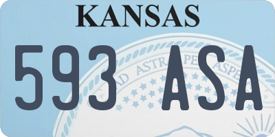 KS license plate 593ASA