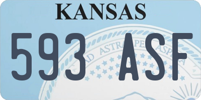 KS license plate 593ASF