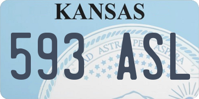KS license plate 593ASL
