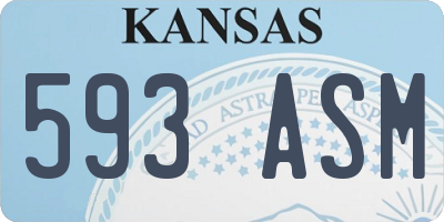 KS license plate 593ASM