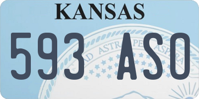 KS license plate 593ASO