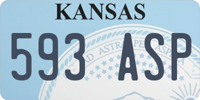 KS license plate 593ASP