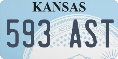 KS license plate 593AST