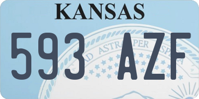 KS license plate 593AZF