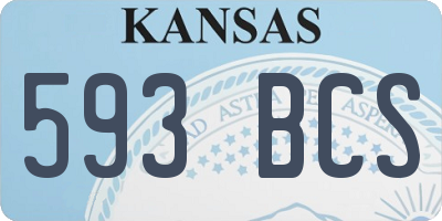 KS license plate 593BCS