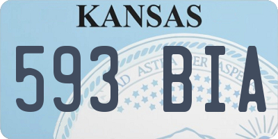 KS license plate 593BIA