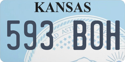 KS license plate 593BOH