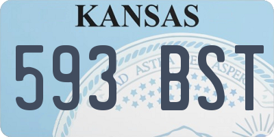 KS license plate 593BST