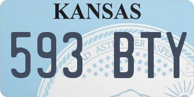 KS license plate 593BTY