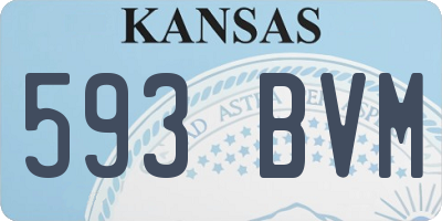 KS license plate 593BVM