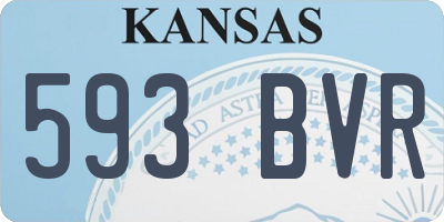 KS license plate 593BVR
