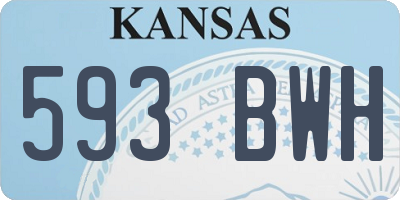 KS license plate 593BWH