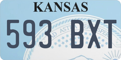KS license plate 593BXT
