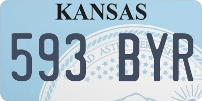 KS license plate 593BYR
