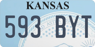 KS license plate 593BYT