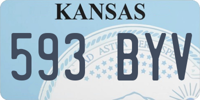 KS license plate 593BYV