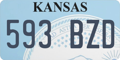 KS license plate 593BZD