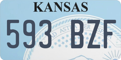 KS license plate 593BZF