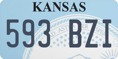 KS license plate 593BZI