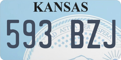 KS license plate 593BZJ