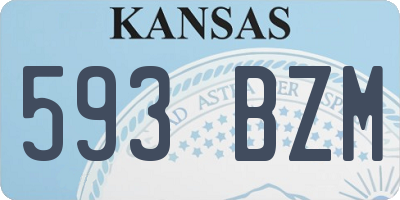 KS license plate 593BZM