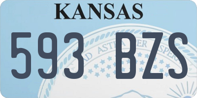 KS license plate 593BZS