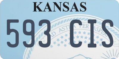 KS license plate 593CIS