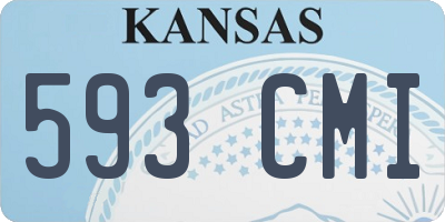 KS license plate 593CMI