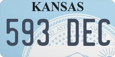 KS license plate 593DEC
