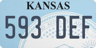 KS license plate 593DEF