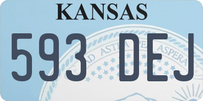 KS license plate 593DEJ