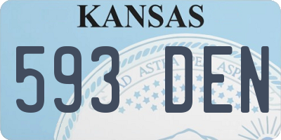KS license plate 593DEN