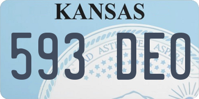 KS license plate 593DEO
