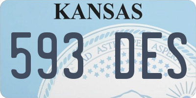 KS license plate 593DES
