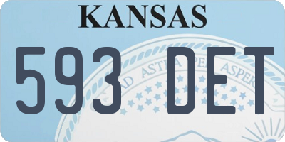 KS license plate 593DET