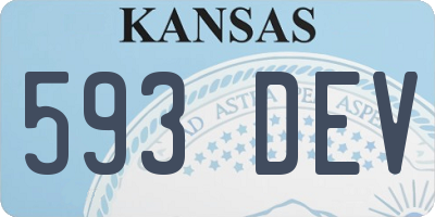 KS license plate 593DEV