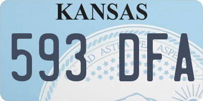 KS license plate 593DFA