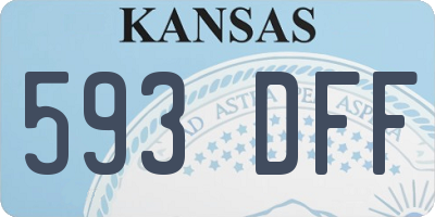 KS license plate 593DFF