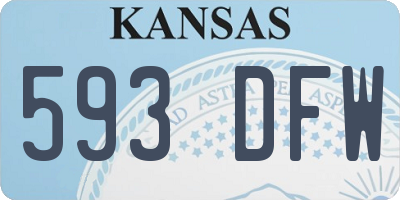 KS license plate 593DFW