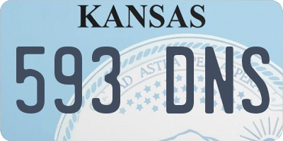 KS license plate 593DNS