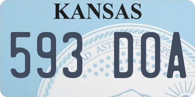 KS license plate 593DOA