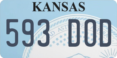 KS license plate 593DOD