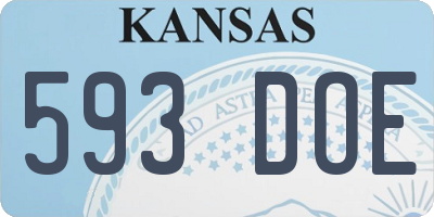 KS license plate 593DOE