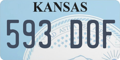 KS license plate 593DOF