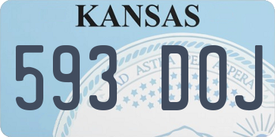 KS license plate 593DOJ
