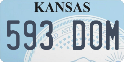 KS license plate 593DOM