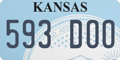KS license plate 593DOO