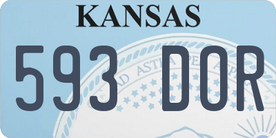 KS license plate 593DOR